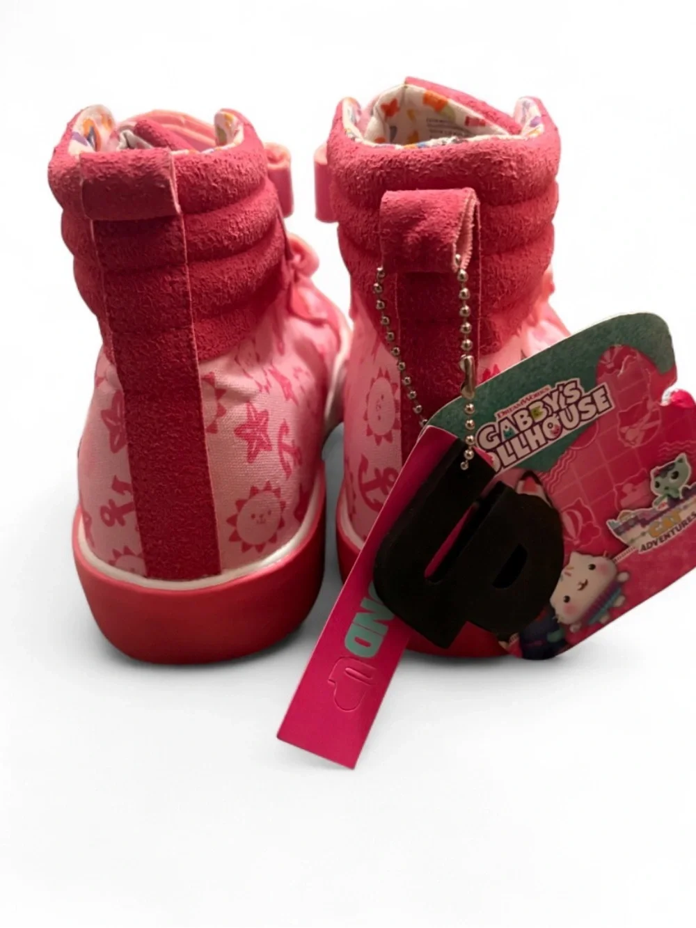 Kids Pink Cartoon Cat High-Top Sneakers